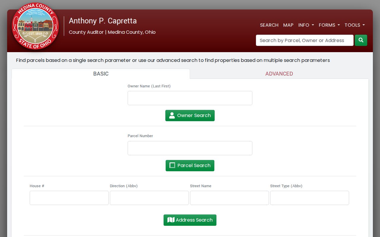 Medina residents directory Auditor property search