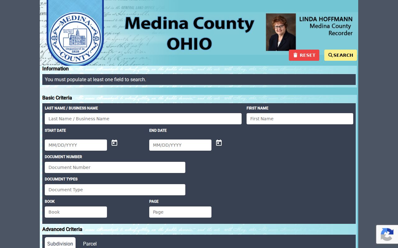 Medina residents directory AVA deed index