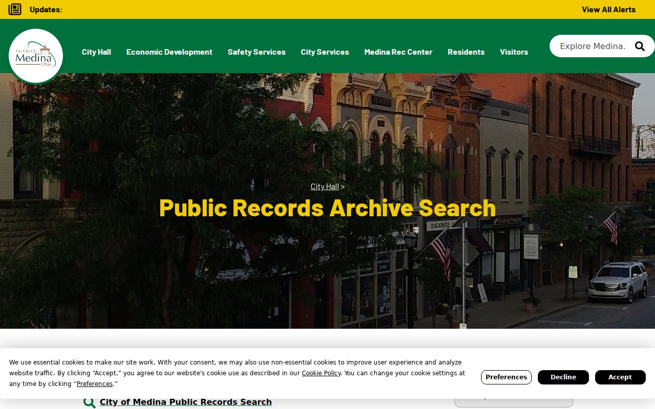 Medina street directory City public records archive search
