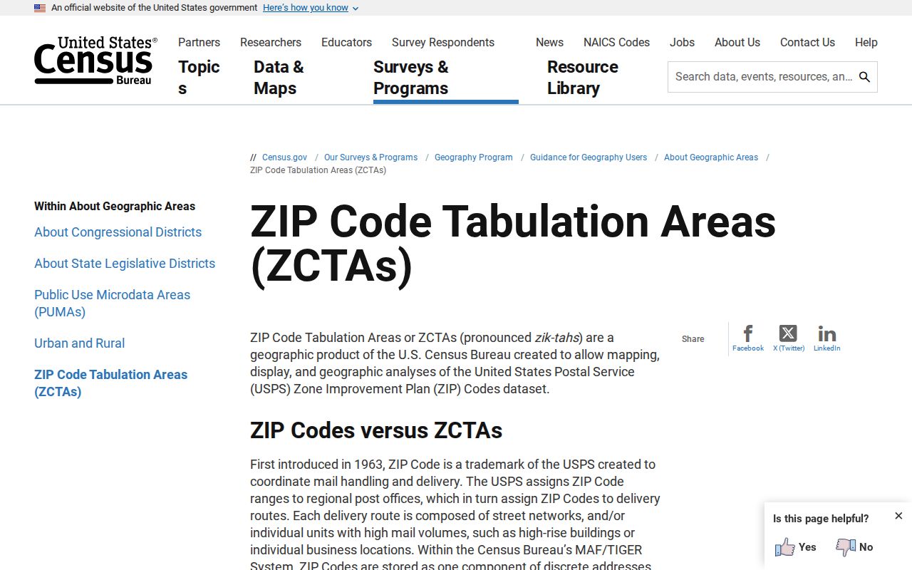 Medina ZIP code directory explanation of Census ZCTA geography